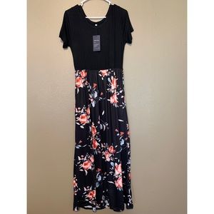 NWT black maxi with flowers